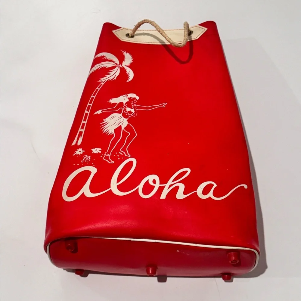 Vintage Aloha Red Vinyl Tote Bag
